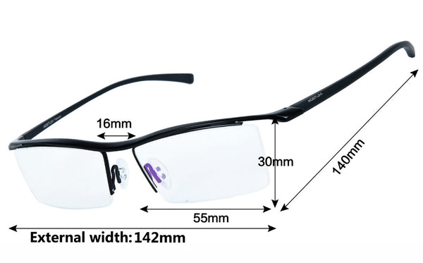 Pure Titanium Half Rimless Business Glasses